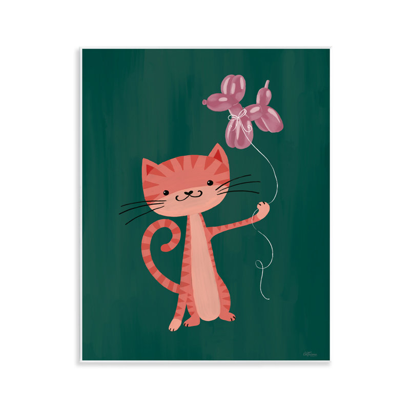 Plaque murale Balloon Buddy Cat, design par Cat Thurman Designs
