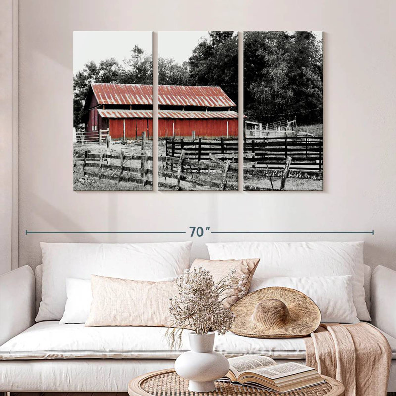 Lilie BW Rustic Barn, 32" H x 50" W