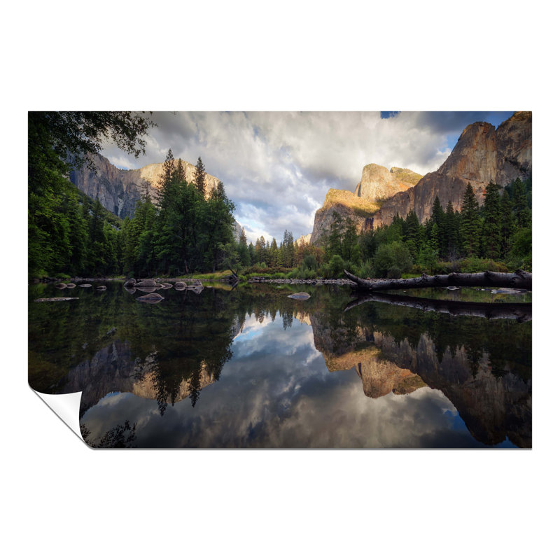 Yosemite National Park Mountain Reflection On Water - No Frame Print, 20cm H x 31cm W x 0.5cm D