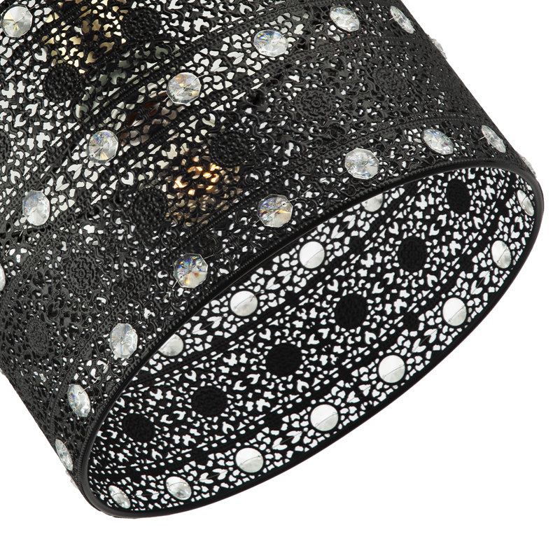 17cm H Metal Lamp Shade in Black