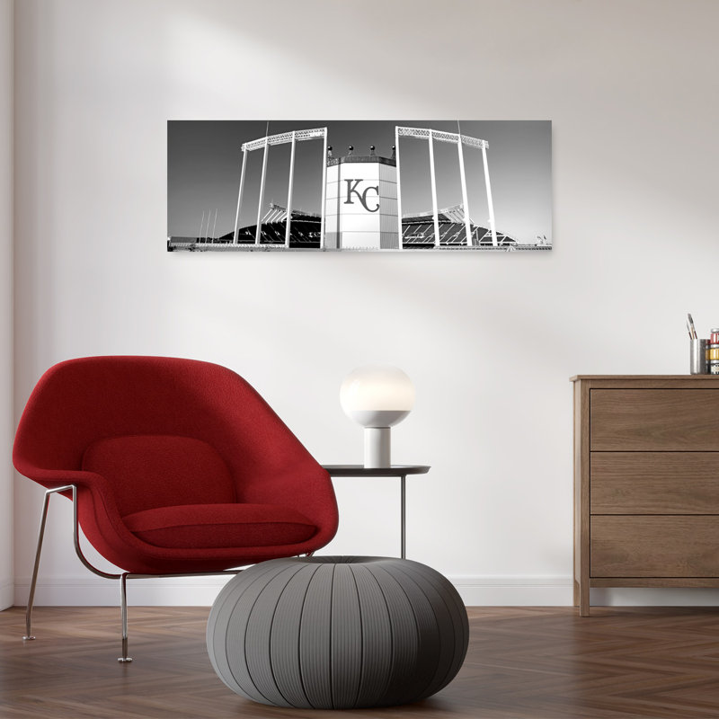 Baseball stadium Kauffman Stadium Kansas City Missouri USA 1 Piece Wrapped Canvas Panoramic Wall Art, 30.48 cm H x 91.44 cm W