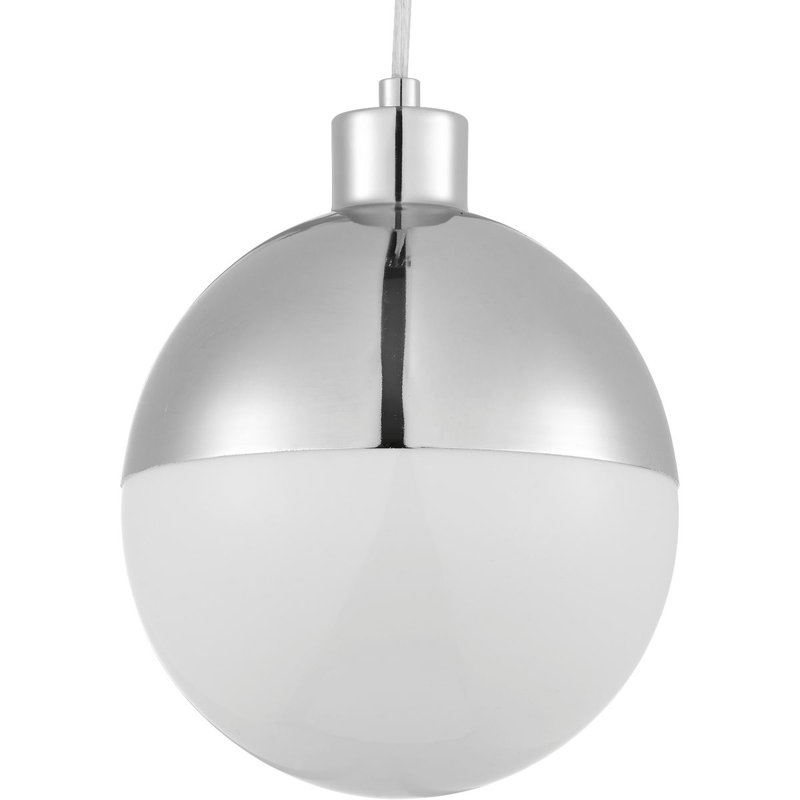 Chris 1 - Light LED Single Pendant, Polished Chrome, 10" H x 8" W x 8" D
