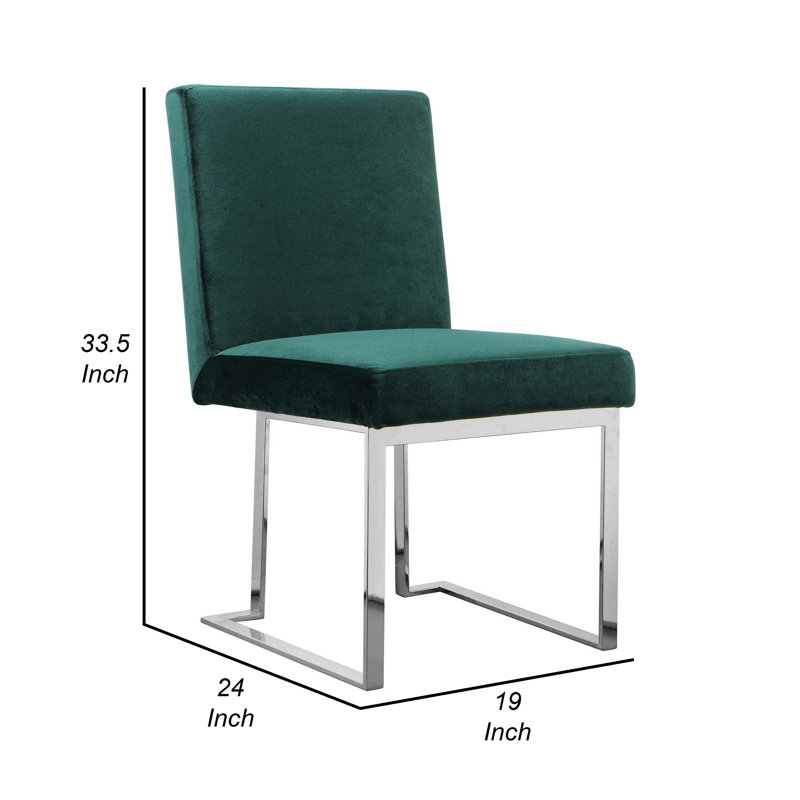 Fatoumata 18.5'' H Velvet Upholstered Metal Side Chair, Green