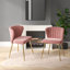 Chaise de salle à manger capitonnée en velours à oreilles moderne Euclid
