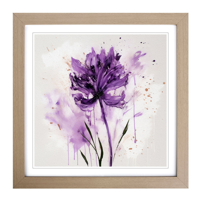 Lavender Flower Gestural Art No.1 - Framed Print