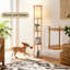 63.8" Column Floor Lamp With Solid Wood Shelves(Bulb Included)