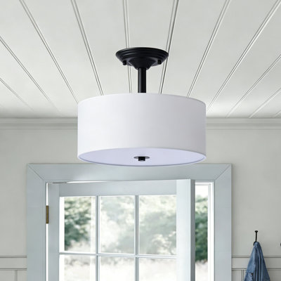 Plafonnier semi-encastré en tissu 13 po