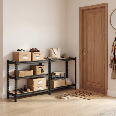 Storage Shelves, 5-Tier Adjustable, 2000 lbs Capacity, Heavy Duty Garage Storage Shelving Unit, Metal Utility Rack Shelf, for Kitchen Pantry Basement Bathroom, 32.36" W x 16.34" D x 62.76" H