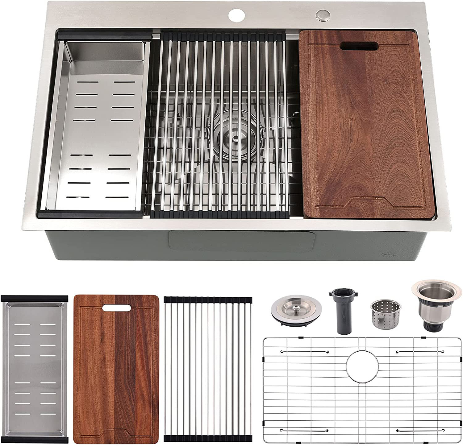 PD-S101 33'' L Drop-In Single Bowl Stainless Steel Kitchen Sink