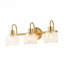 Luminaire pour meuble-lavabo en laiton antique à 3 lumières Kella, verre transparent Lotus, base E26, fixation murale pour salle de bain