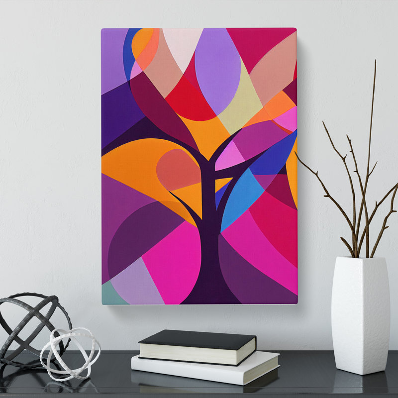 Ariock Plum Tree Orphism - Wrapped Canvas, 60cm H x 40cm W x 3cm D