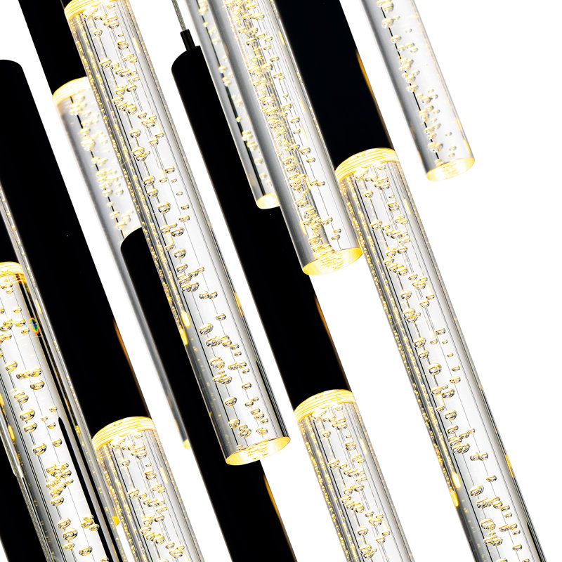 Thurso 18 - Light Dimmable LED Rectangle Chandelier, Black