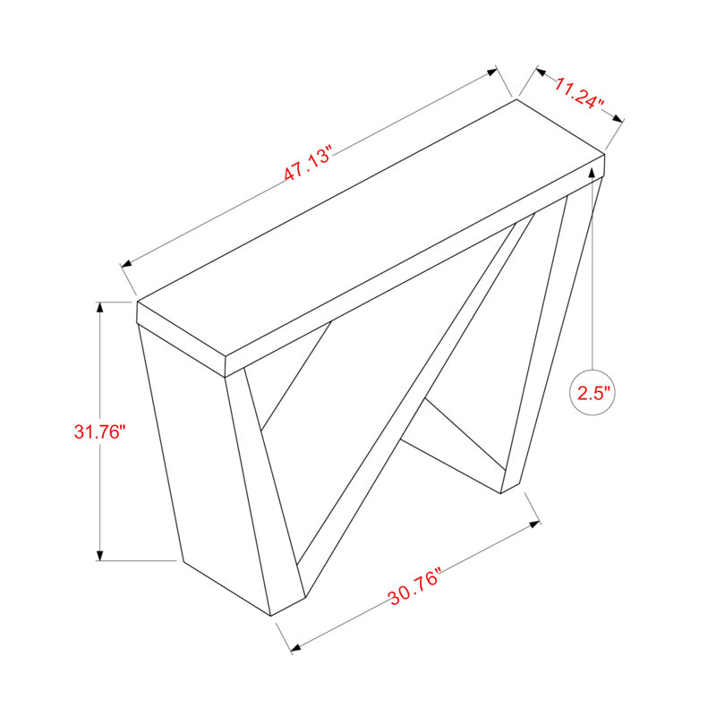Ders Narrow Entryway Accent Table