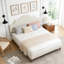 Lit plateforme tapissier avec tête de lit réglable, rembourrage en tissu de lin-2027060403-2027060405