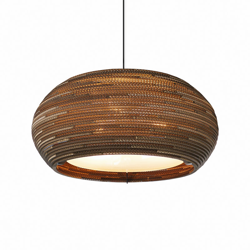 Luminaire suspendu Scraplights Ohio 24 naturel, H 60 po x l 24 po x P 24 po, Brun
