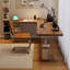 Bureaux en bois massif en L noyer-108124593