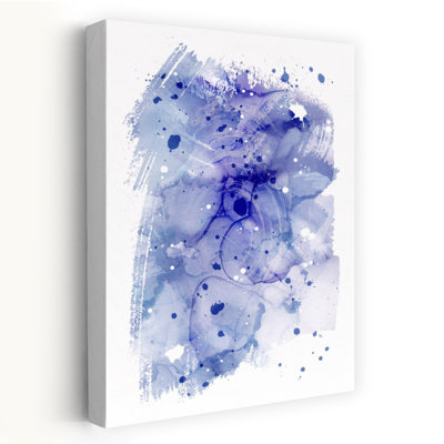 Fluid Blue Dream Abstract Contemporary Modern Wall Art Print by Martina - Wrapped Canvas Print