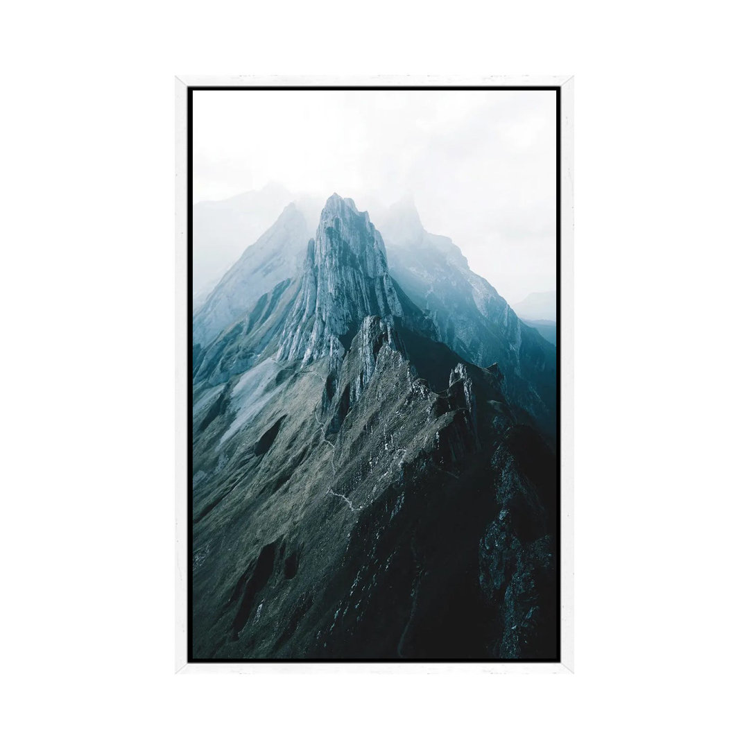 Swiss Mountain Peaks In Appenzell On A Hazy Day von Michael Schauer - Gallery-Wrapped Canvas Giclée on Canvas