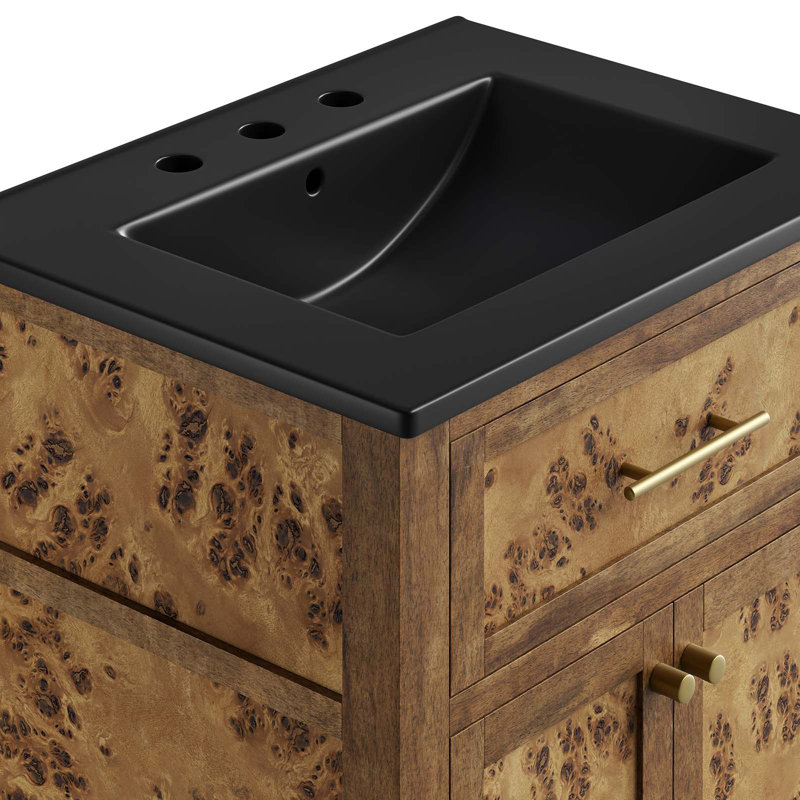 Modway Elysian Single Bathroom Vanity with Top, Brown, Black