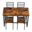 Ensemble de mobilier de salle à manger moderne en métal et en bois pour 4 personnes, chaises de table de salle à manger
