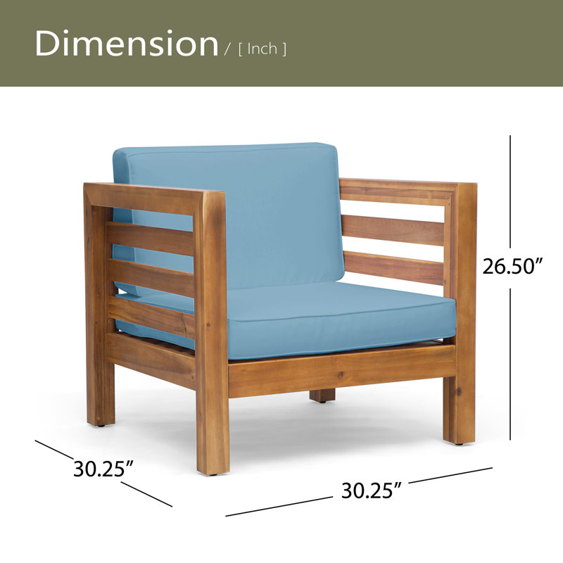 CHAISE CLUB, Naturel, Bleu