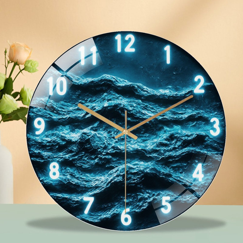 Horloge murale 12 po Glowing Ocean