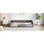 Lit plateforme tapissier en bois avec garde-corps et coussin-1154239190