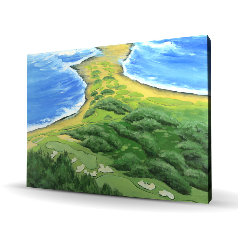 Parcours de golf sur la côte - Arbres décoratifs sur toile