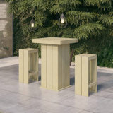 Perris Union Rustic Bar Set with Solid Wood Outer Material