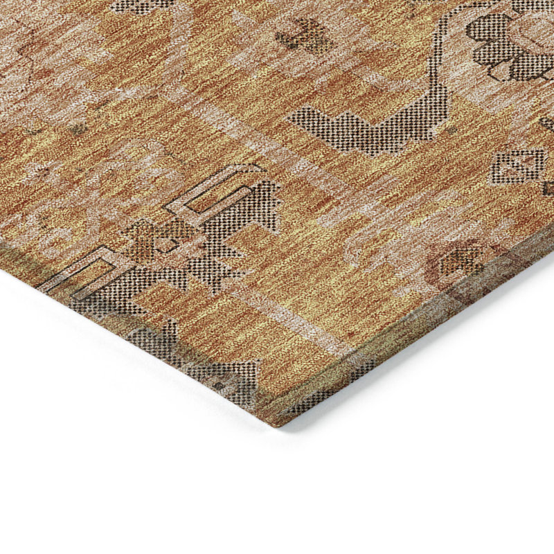 Tapis extérieur lavable 10 pi x 14 pi beige et gris en terre cuite