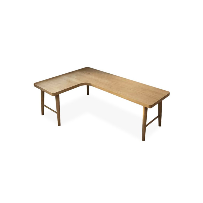 Bureaux rectangulaires en bois massif brun, H 29,53 po x l 62,99 po x P 47,24 po, Retour à gauche