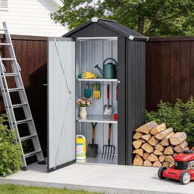 2.8 ft. W x 2.2 ft. D Metal Vertical Storage Shed Outdoor Lockable