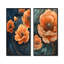 Pivoines oranges sur pierre géode sauvage - Collection d'art mural floral 2 panneaux-1320054067-1320054070
