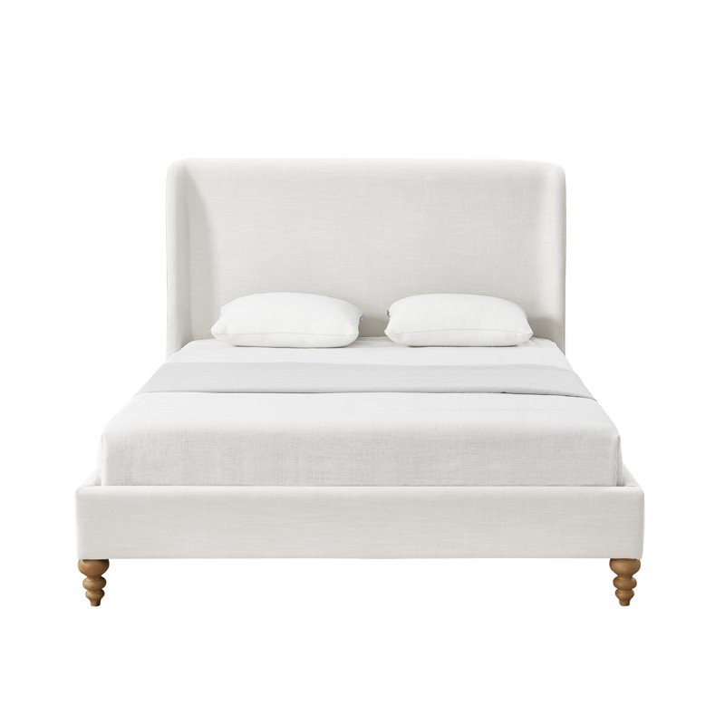 Lit plateforme Elegance Rosalee, Blanc crème, Simple