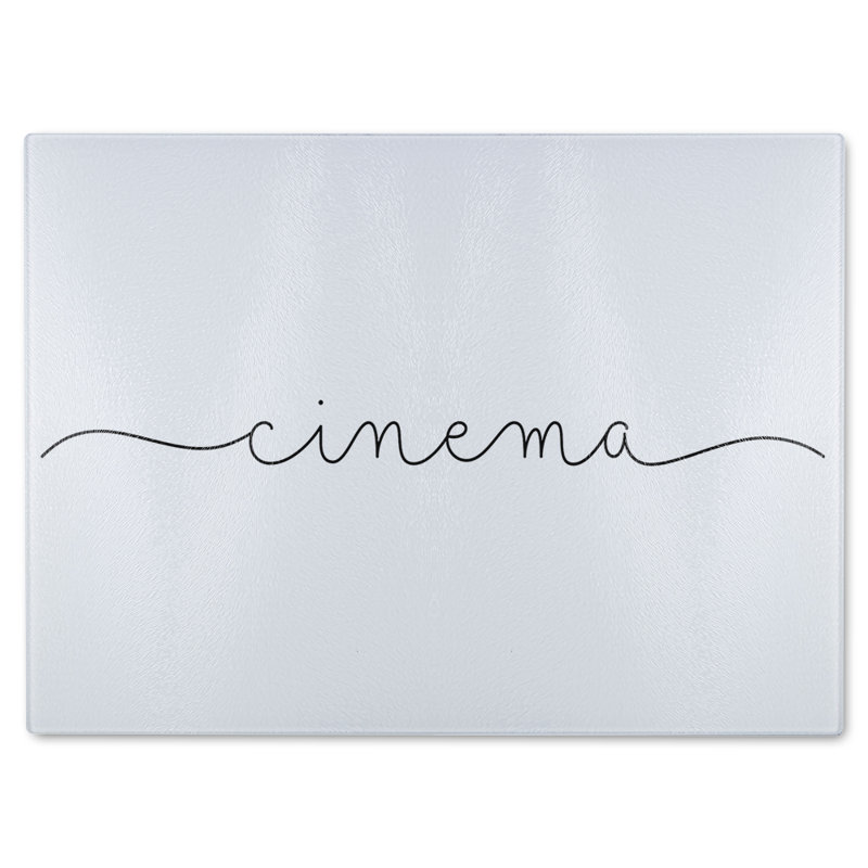 Text Cinema Designer Glass Chopping Board