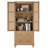 Wooden Accent Cabinets with Cabinet and 2 Drawers, Tall Rectangle Locker With Faux Rattan And Faux Solid Wood Surface, Mid-Century Modern White or Farmhouse-87984382