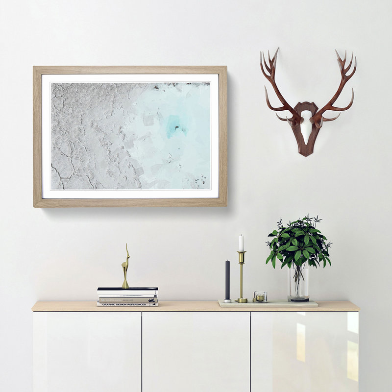 With Your Memories in Abstract - Picture Frame Painting Print, 40cm H x 60cm W x 2cm D, Oak
