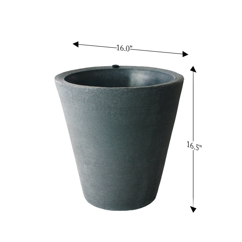 Pot à fleurs en polyéthylène à arrosage automatique Barbara, H 16,5 po x l 16 po x P 16 po