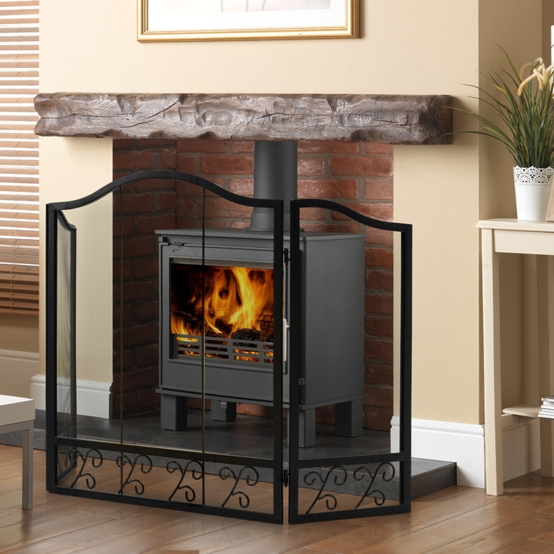 Derrion 3 Panel Iron Fireplace Screen