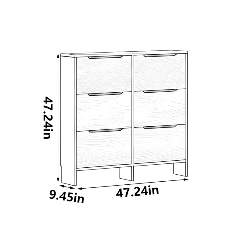 Rangement à chaussures moderne, simple et pratique, H 47,24 po x l 47,24 po x P 9,45 po