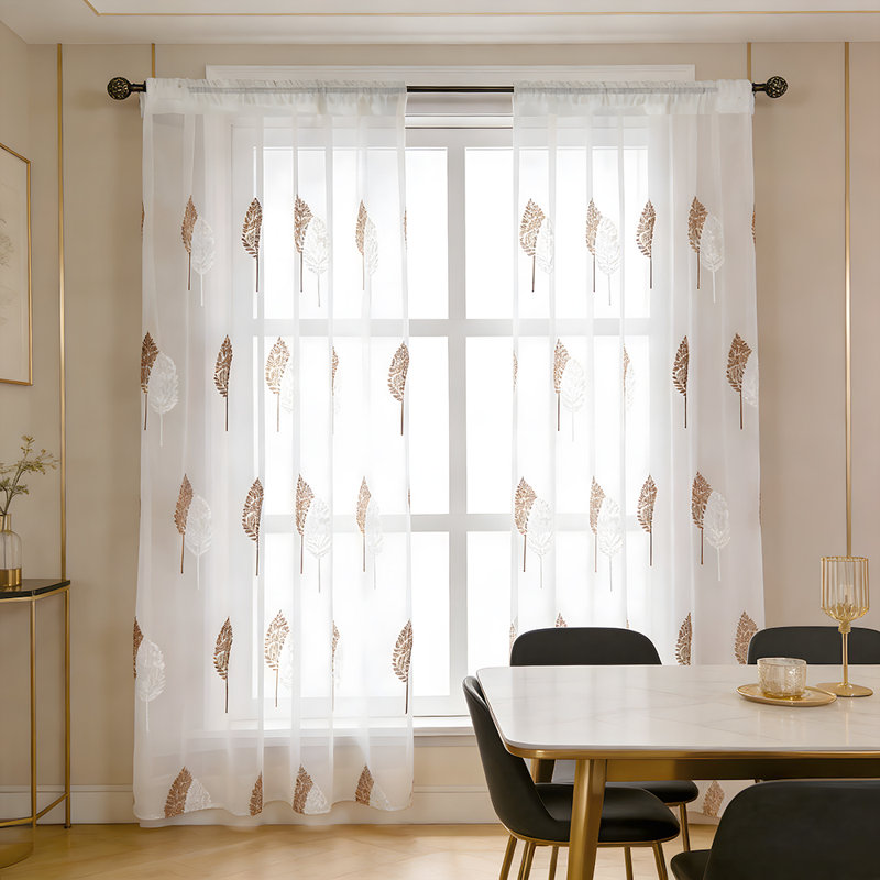 Semi Sheer Curtain Pair, 130cm Width x 180cm Drop