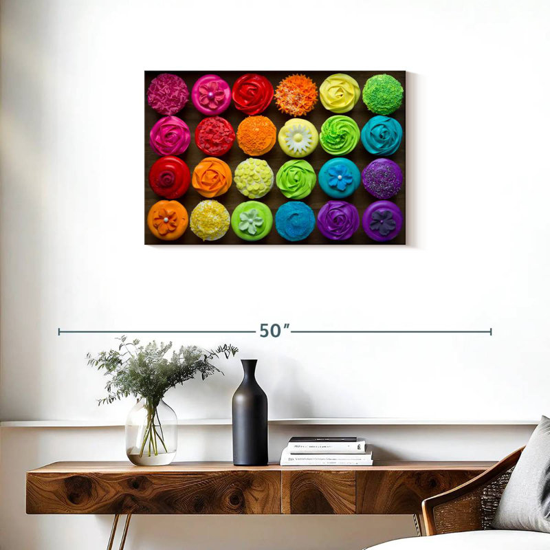 Yarlin Rainbow Cupcakes, 20" H x 30" W