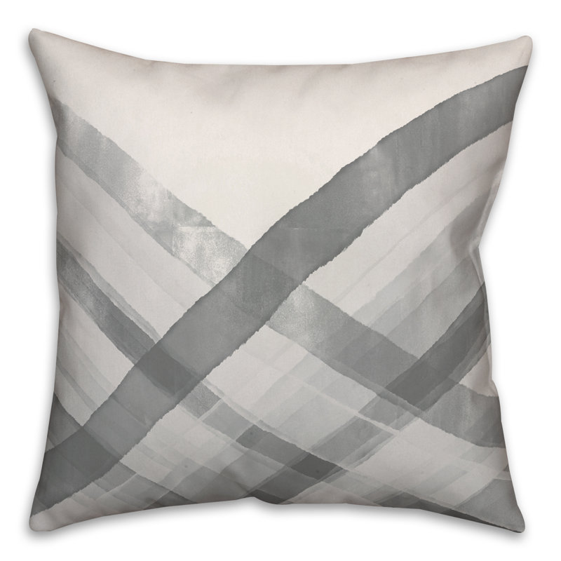 Geometric Throw Pillow, 16" x 16", Gray