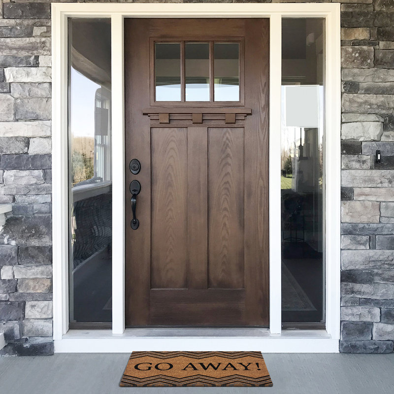 Go Away Black and Natural Coir Outdoor Door Mat