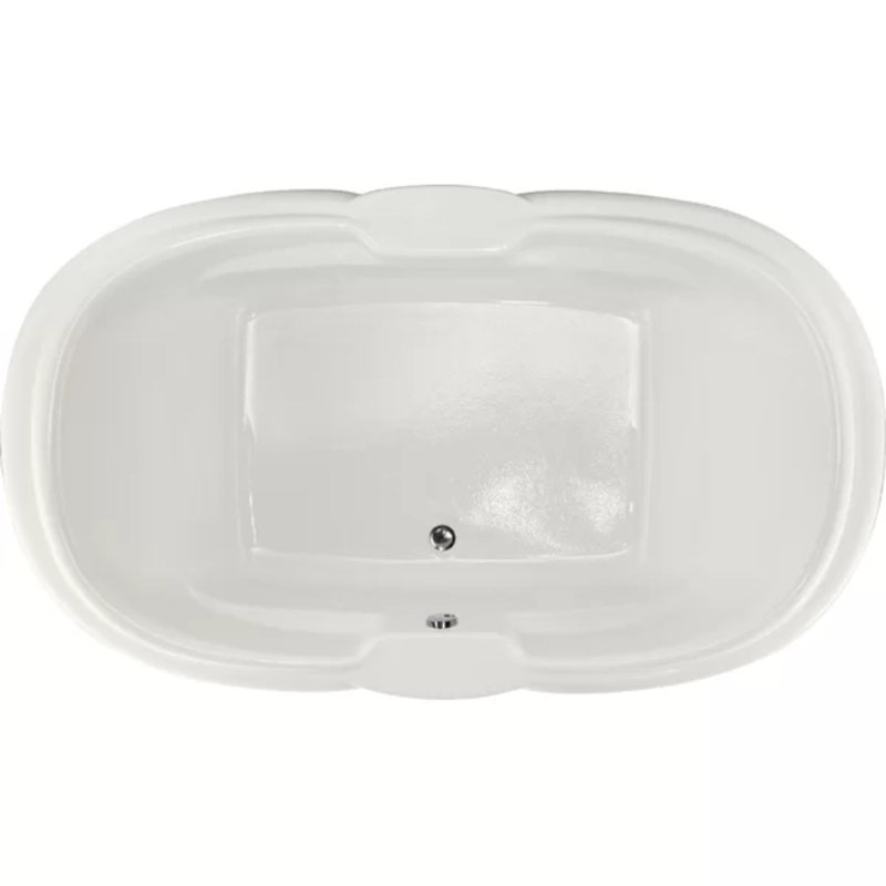 Yvette 72'' x 41.75'' Air Acrylic Bathtub, White, Satin Nickel