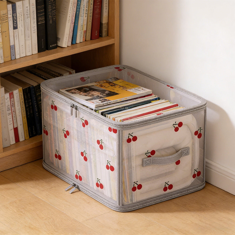  Foldable Storage Bins, Cherries Patterns Closet Organizers and Storage, Clothes Storage Boxes Moving Packing Bags, Storage Basket Containers for Blanket, Comforter, Pillow, Bedding