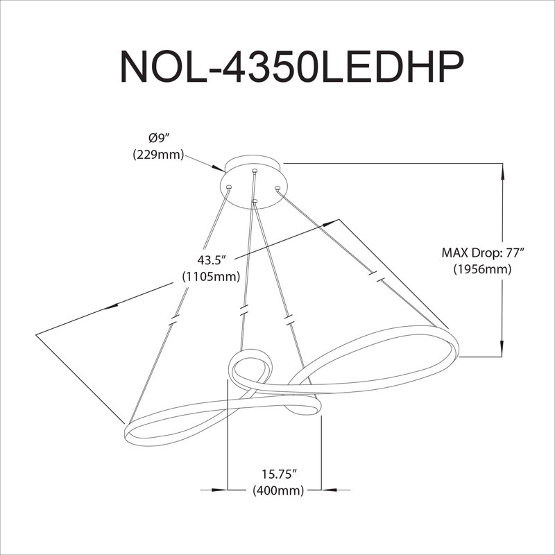 Luminaire suspendu horizontal à DEL Nola