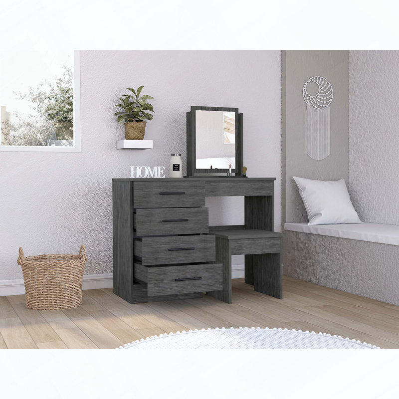 Coiffeuse Maquillage Roxx, chambre, chêne fumé