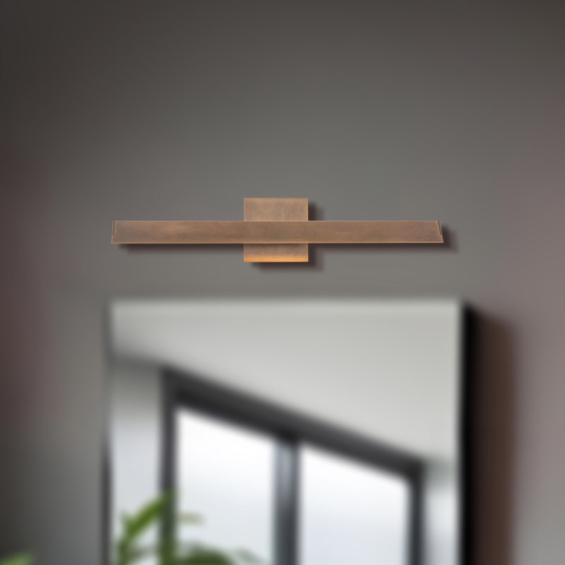 Galleria 15-in Brass dimmable LED Wall Sconce, 23-in, Antique Brass