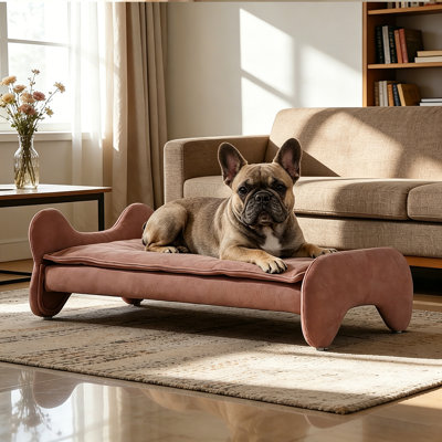 Easy-Clean Small Dog  Bed, Low-Profile Elevated Pet Couch With Washable Cushion, Tool-Free Snap-Fit Design, Supports Up To 220 Lbs